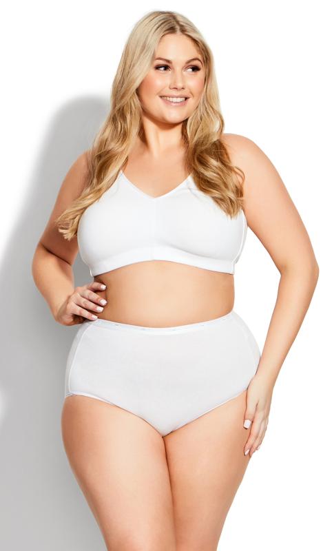 evans Evans White Comfort Cotton Non-Wired Bra