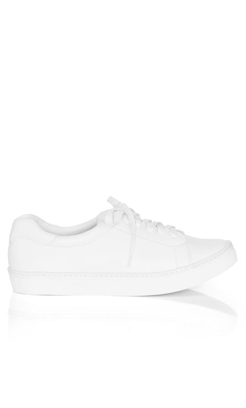 Evans Evans White WIDE FIT Carrie Sneaker