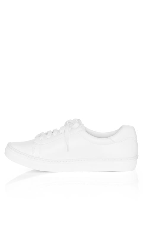 Evans Evans White WIDE FIT Carrie Sneaker