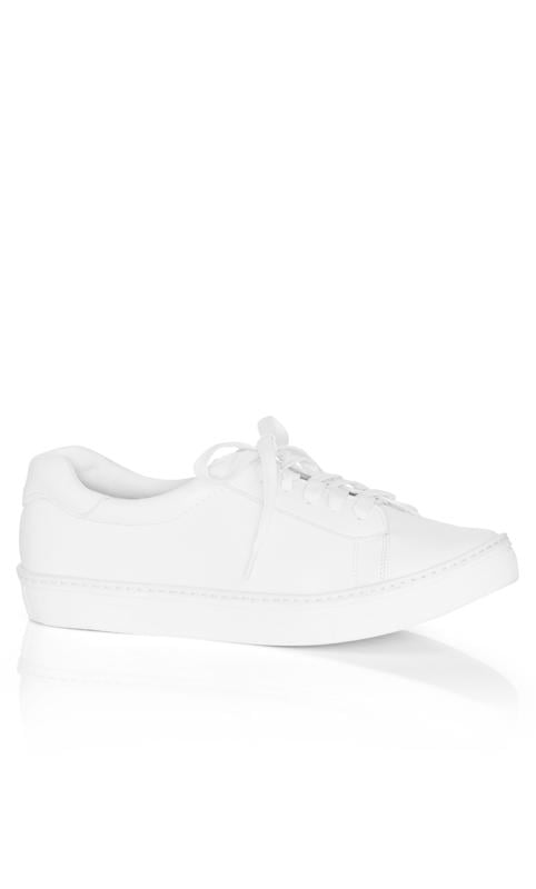 evans Evans White WIDE FIT Carrie Sneaker