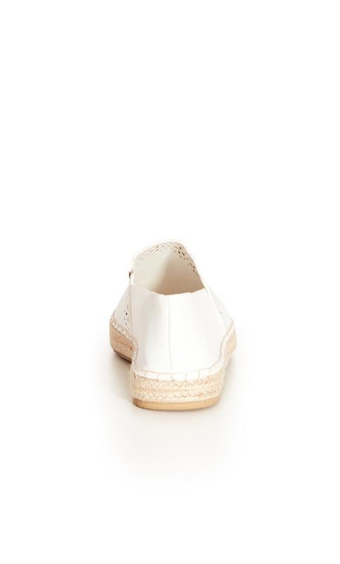 Evans Evans White WIDE FIT Laser Cut Espadrille