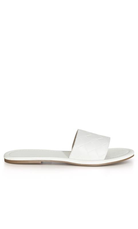 Evans Evans White WIDE FIT Weave Slide