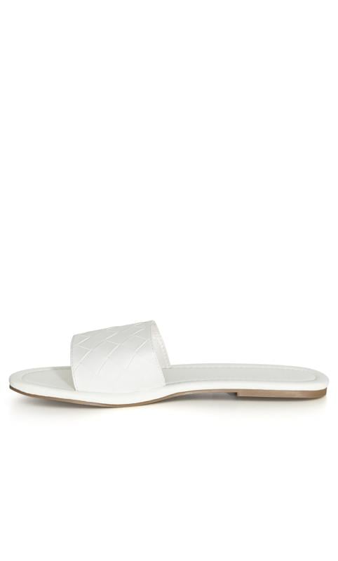 Evans Evans White WIDE FIT Weave Slide