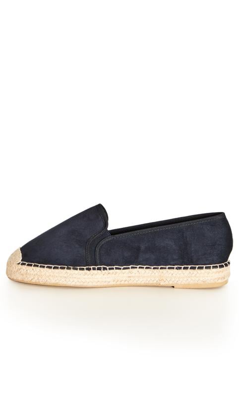 Evans Evans WIDE FIT Navy Blue Espadrille Shoe