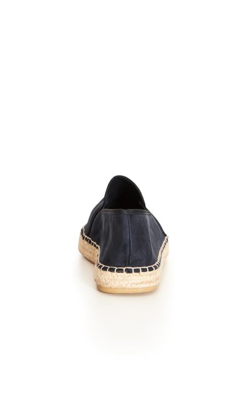 Evans Evans WIDE FIT Navy Blue Espadrille Shoe