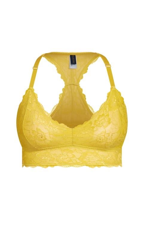 Evans Evans Yellow Kira Lace Bralette