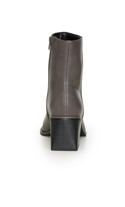 Evans Evans Grey Faux Leather Block Heel Ankle Boots