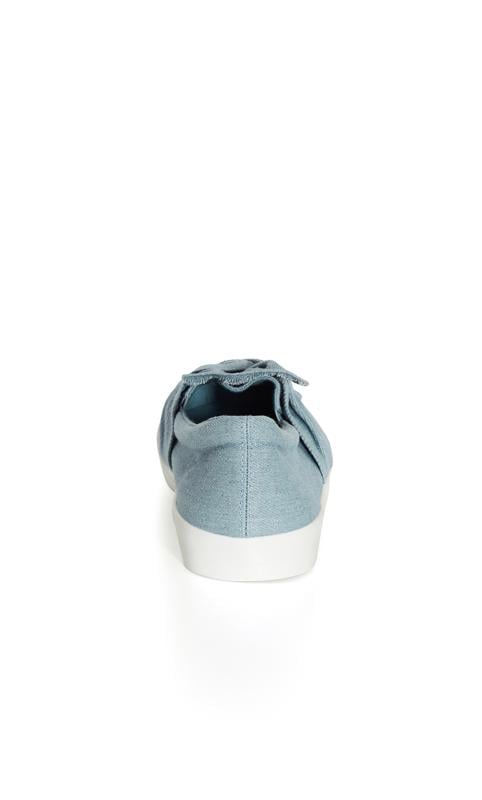 Evans Evans Light Blue Denim Twisted Front Slip On Trainer