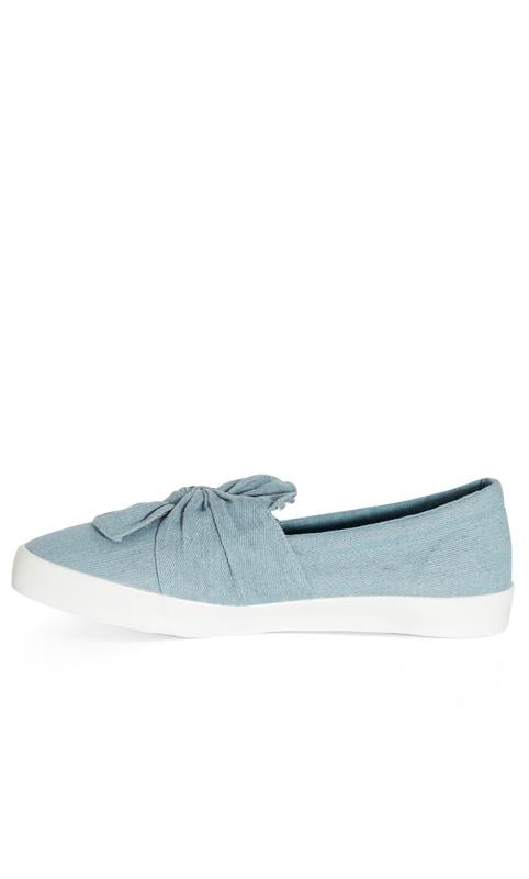 Evans Evans Light Blue Denim Twisted Front Slip On Trainer