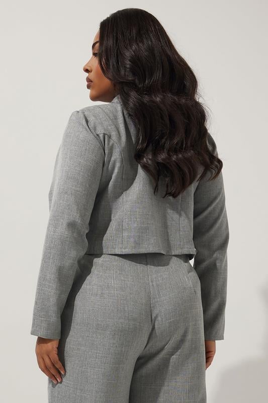 Evans LIMITED COLLECTION Curve Grey Cropped Blazer