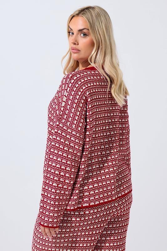 Evans LIMITED COLLECTION Curve Red Boucle Cardigan