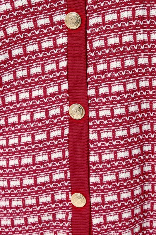 Evans LIMITED COLLECTION Curve Red Boucle Cardigan