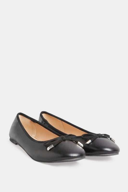 Evans LTS Black Ballerina Pumps In Standard Fit