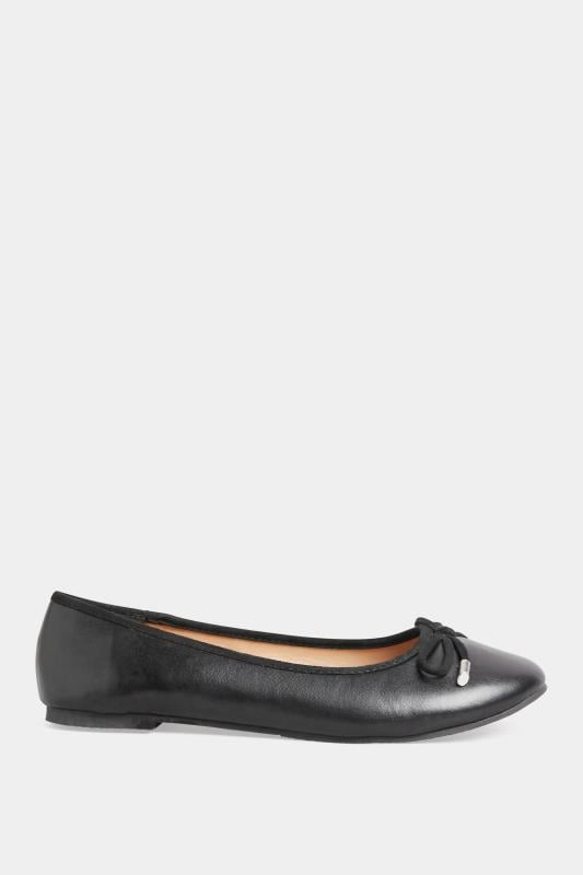 Evans LTS Black Ballerina Pumps In Standard Fit