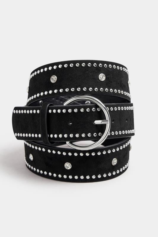 Evans LTS Black Diamante Stud Micro Belt
