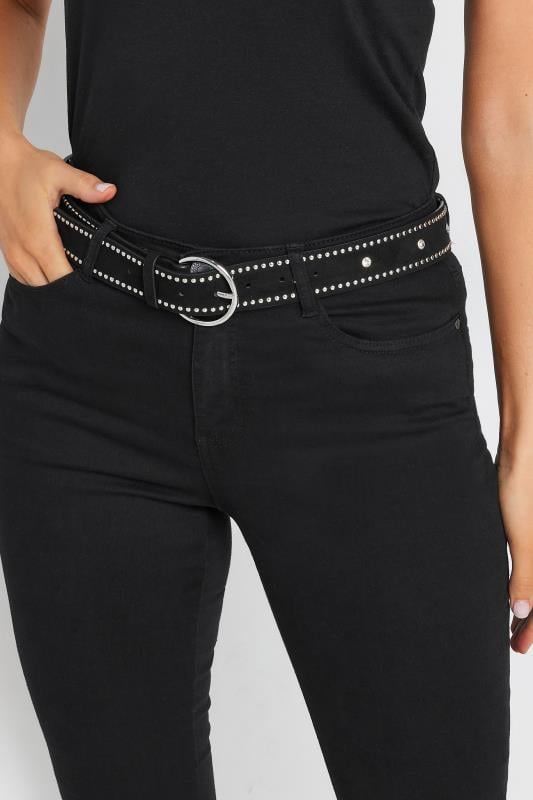 evans LTS Black Diamante Stud Micro Belt