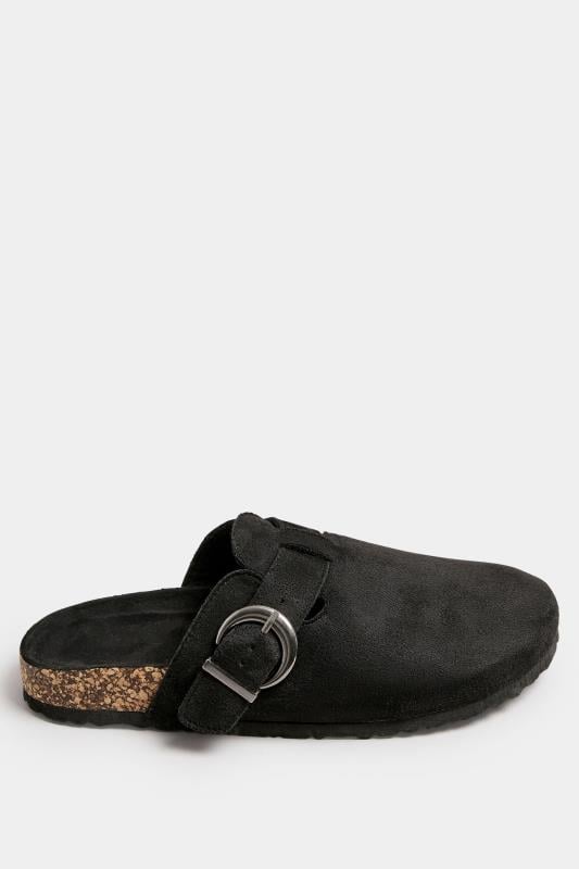 Evans LTS Black Faux Suede Clogs In Standard Fit