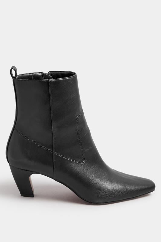 Evans LTS Black Heeled Ankle Boot In Standard Fit
