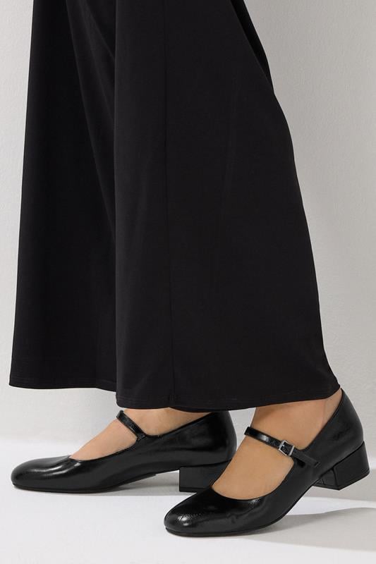 evans LTS Black Mary Jane Heels In Standard Fit