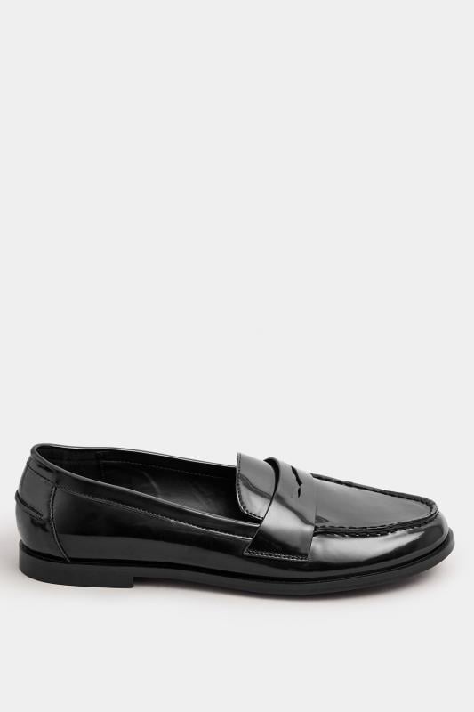 Evans LTS Black Patent Loafers In Standard Fit