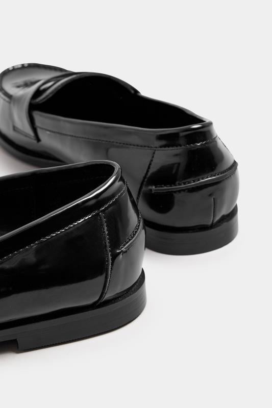 Evans LTS Black Patent Loafers In Standard Fit
