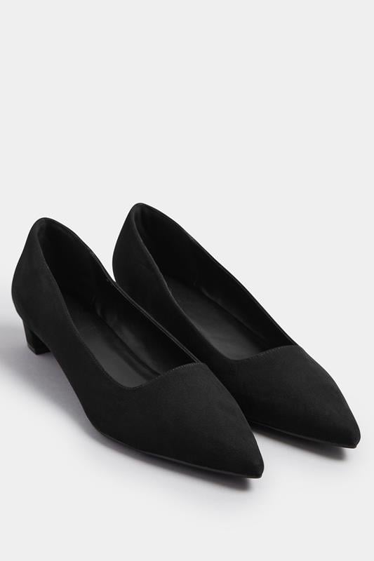 Evans LTS Black Pointed Block Court Heel