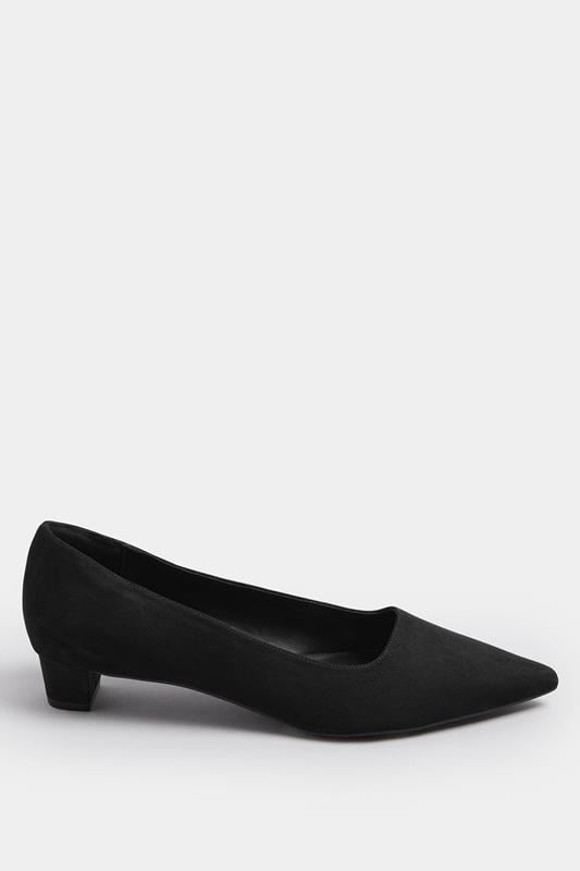 Evans LTS Black Pointed Block Court Heel