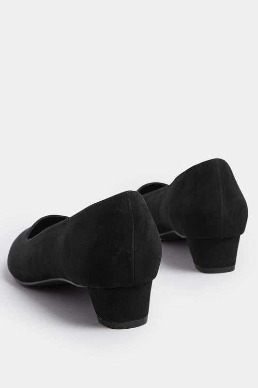 Evans LTS Black Pointed Block Court Heel