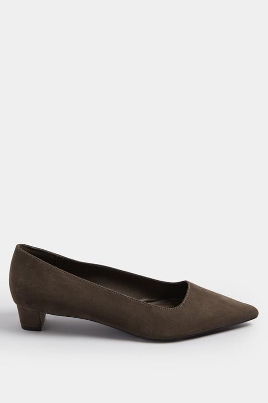 Evans LTS Chocolate Brown Pointed Block Court Heel