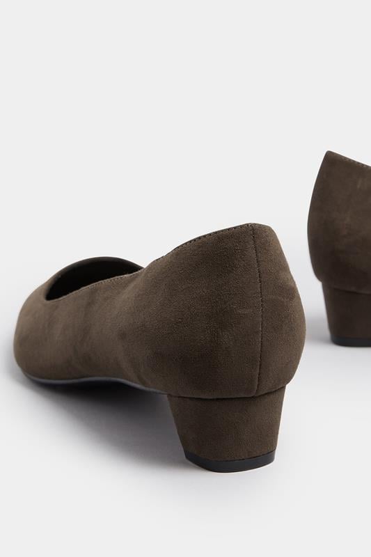 Evans LTS Chocolate Brown Pointed Block Court Heel