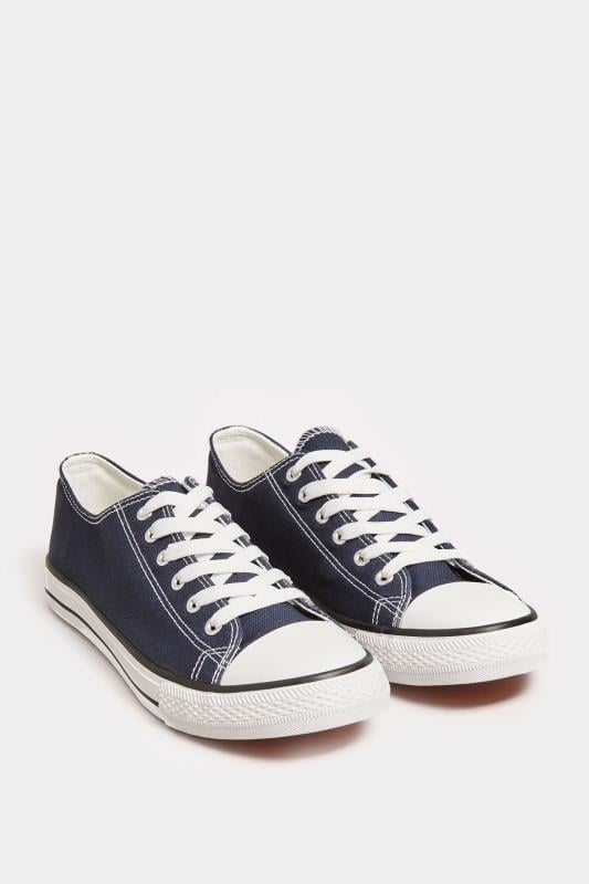 Evans LTS Navy Canvas Low Trainers In Standard Fit