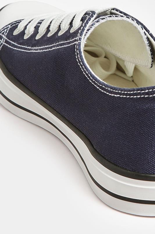 Evans LTS Navy Canvas Low Trainers In Standard Fit