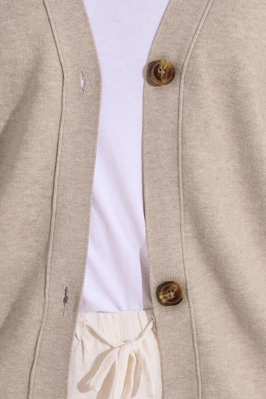 Evans LTS PREMIUM Tall Stone Brown V-Neck Cardigan