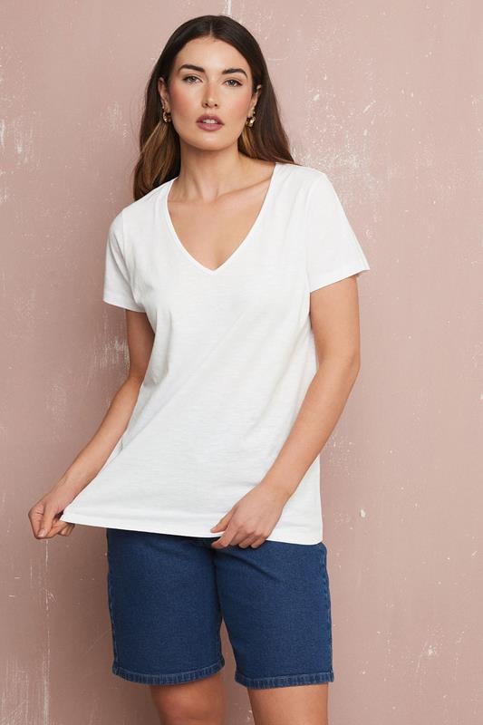 Evans LTS Tall 2 Pack Black & White V-Neck T-Shirts