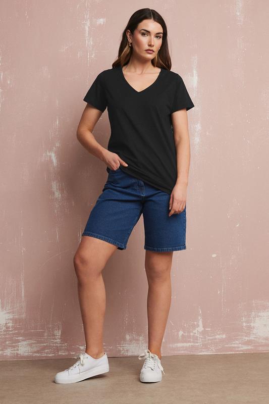 Evans LTS Tall 2 Pack Black & White V-Neck T-Shirts