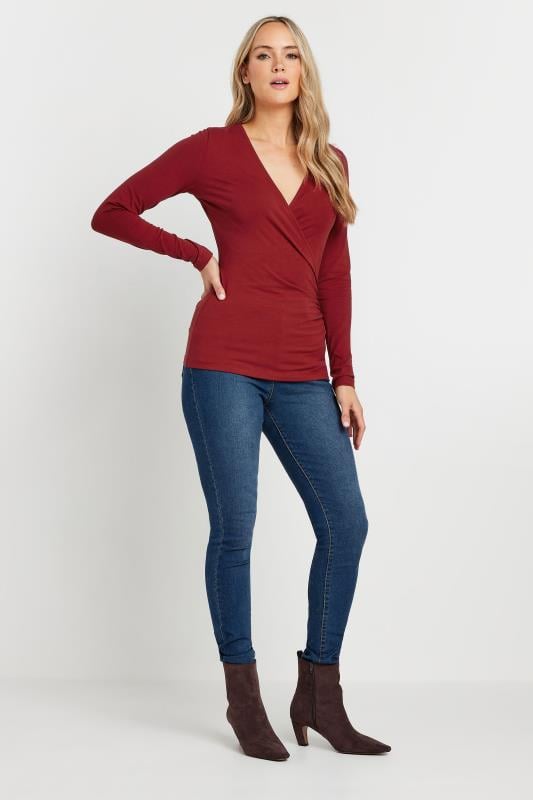 Evans LTS Tall 2 PACK Khaki Green & Red Wrap Tops