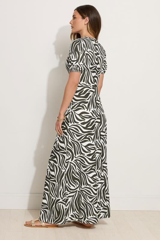 Evans LTS Tall Black Abstract Wrap Maxi Dress