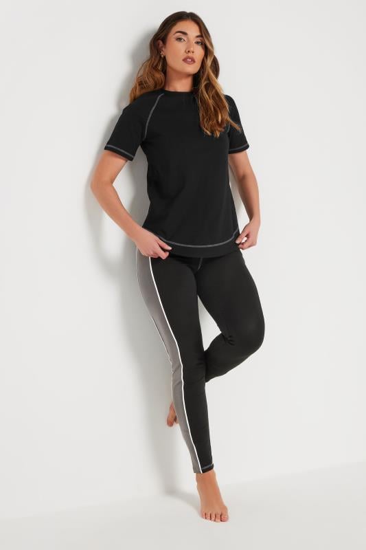 Evans LTS Tall Black Active Colourblock Leggings