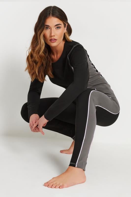 evans LTS Tall Black Active Colourblock Leggings