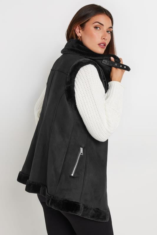 Evans LTS Tall Black Aviator Gilet Jacket