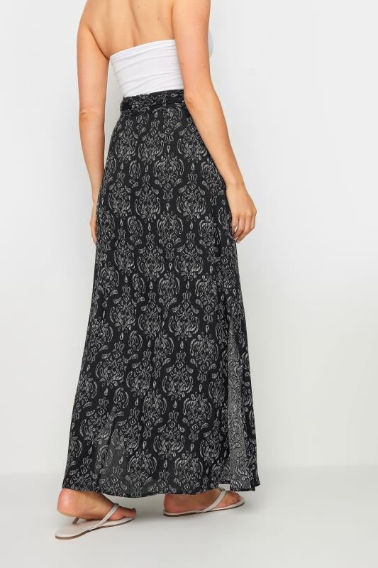 Evans LTS Tall Black Aztec Print Maxi Skirt