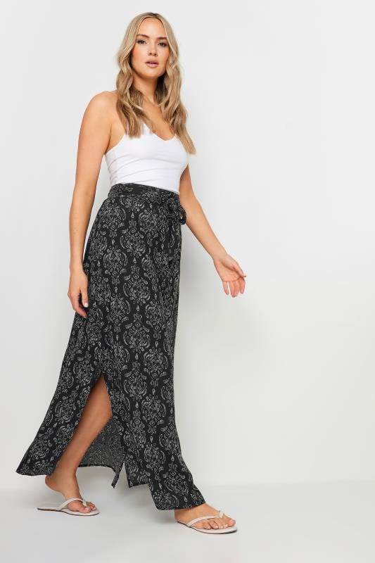 evans LTS Tall Black Aztec Print Maxi Skirt