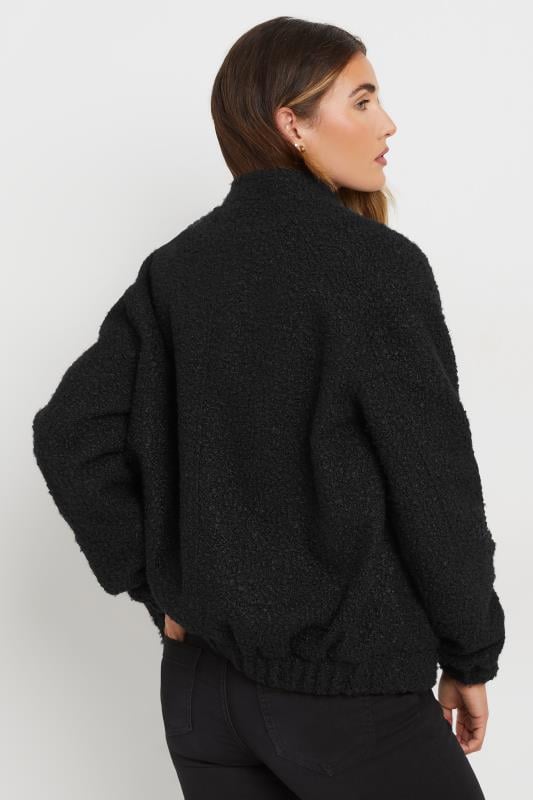 Evans LTS Tall Black Boucle Bomber Jacket