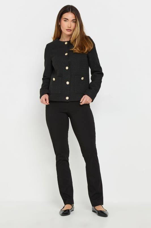 Evans LTS Tall Black Boucle Tweed Button Jacket