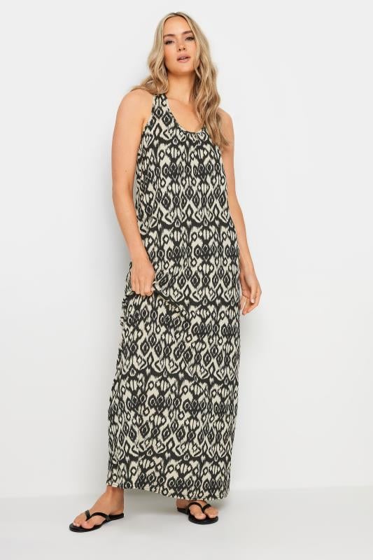 Evans LTS Tall Black & Brown Aztec Print Maxi Dress