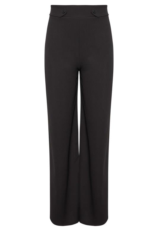 Evans LTS Tall Black Button Wide Leg Trousers