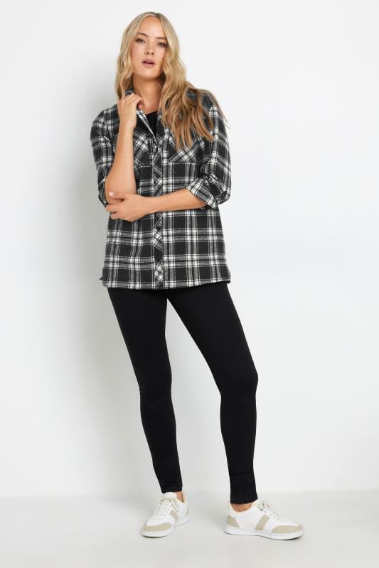 Evans LTS Tall Black Check Rolled Sleeve Shirt