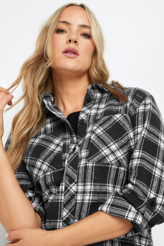 Evans LTS Tall Black Check Rolled Sleeve Shirt