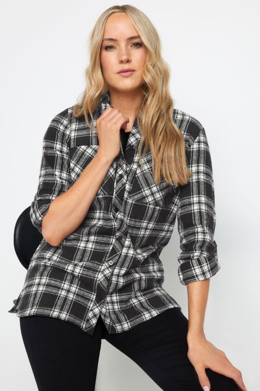 evans LTS Tall Black Check Rolled Sleeve Shirt