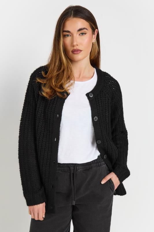 evans LTS Tall Black Chunky Knitted Cardigan